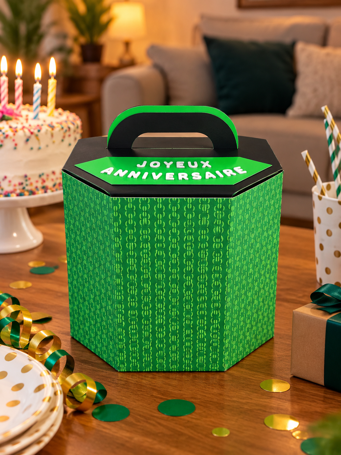 Boîte cadeau anniversaire artisanale en carton – Boîte surprise originale