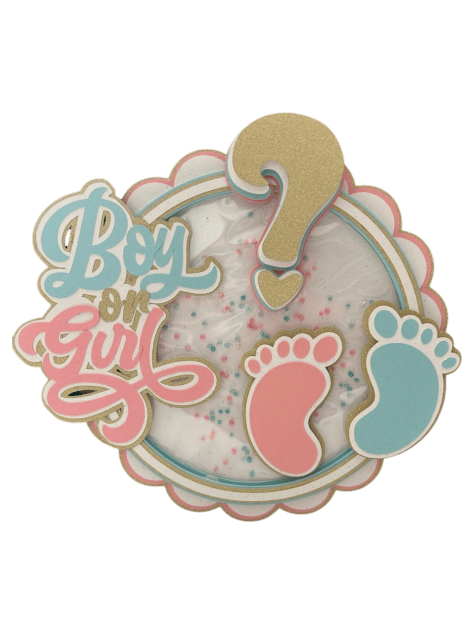 Cake topper Baby Shower gender reveal