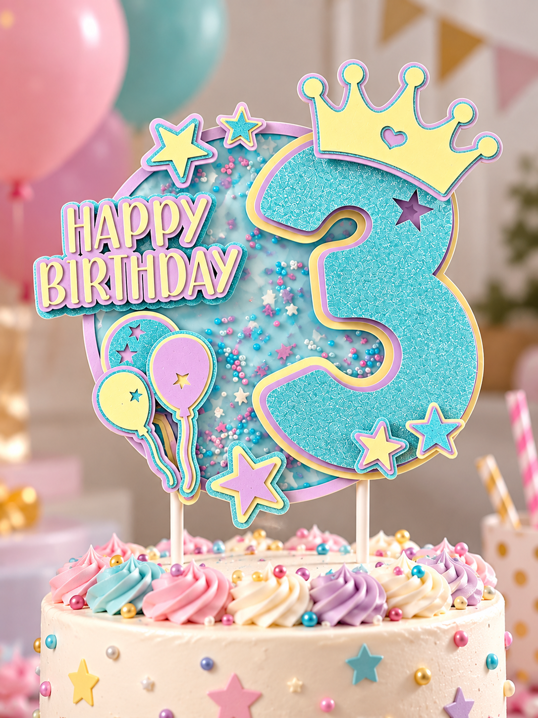 Décoration de gâteau 3 Ans