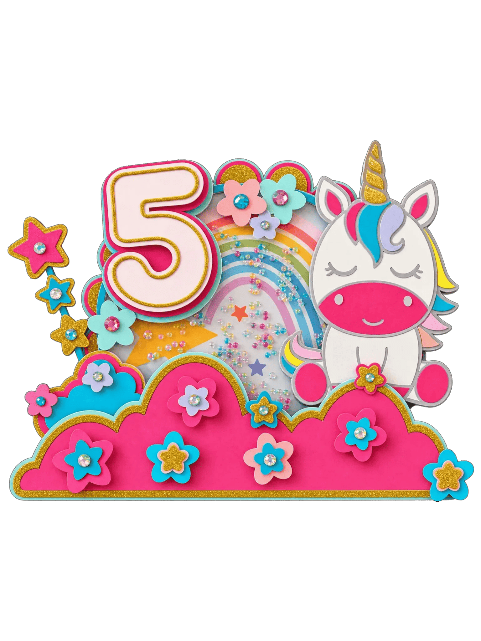 Cake topper 5 ans, décoration de gâteau personnalisée