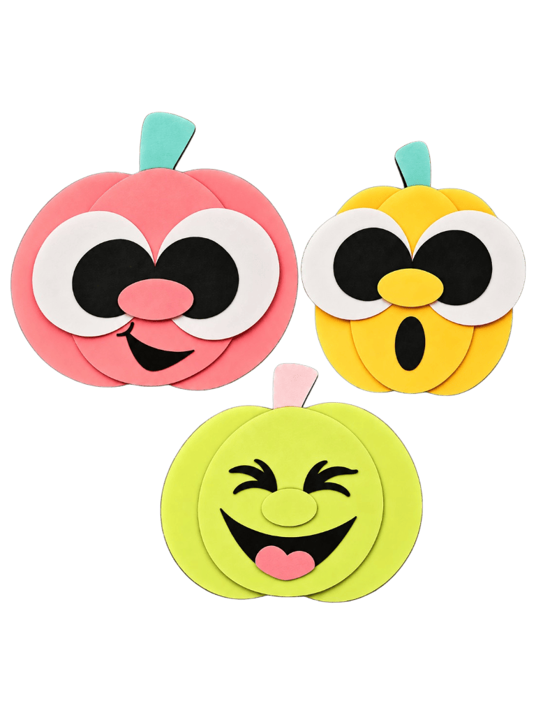 Trio de citrouilles Halloween en carton
