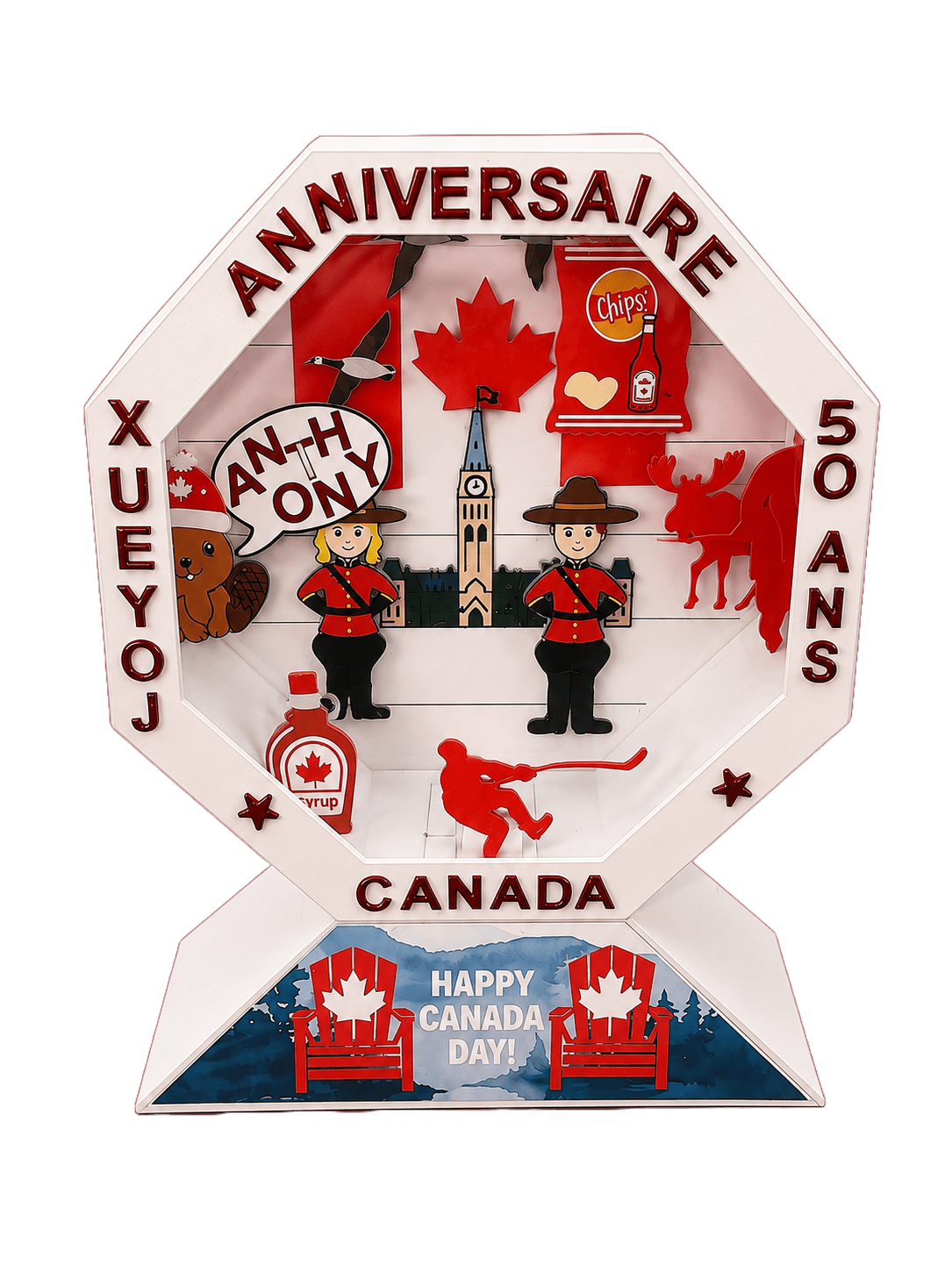 Décorations Anniversaire Canada – Création artisanale en cartonnage